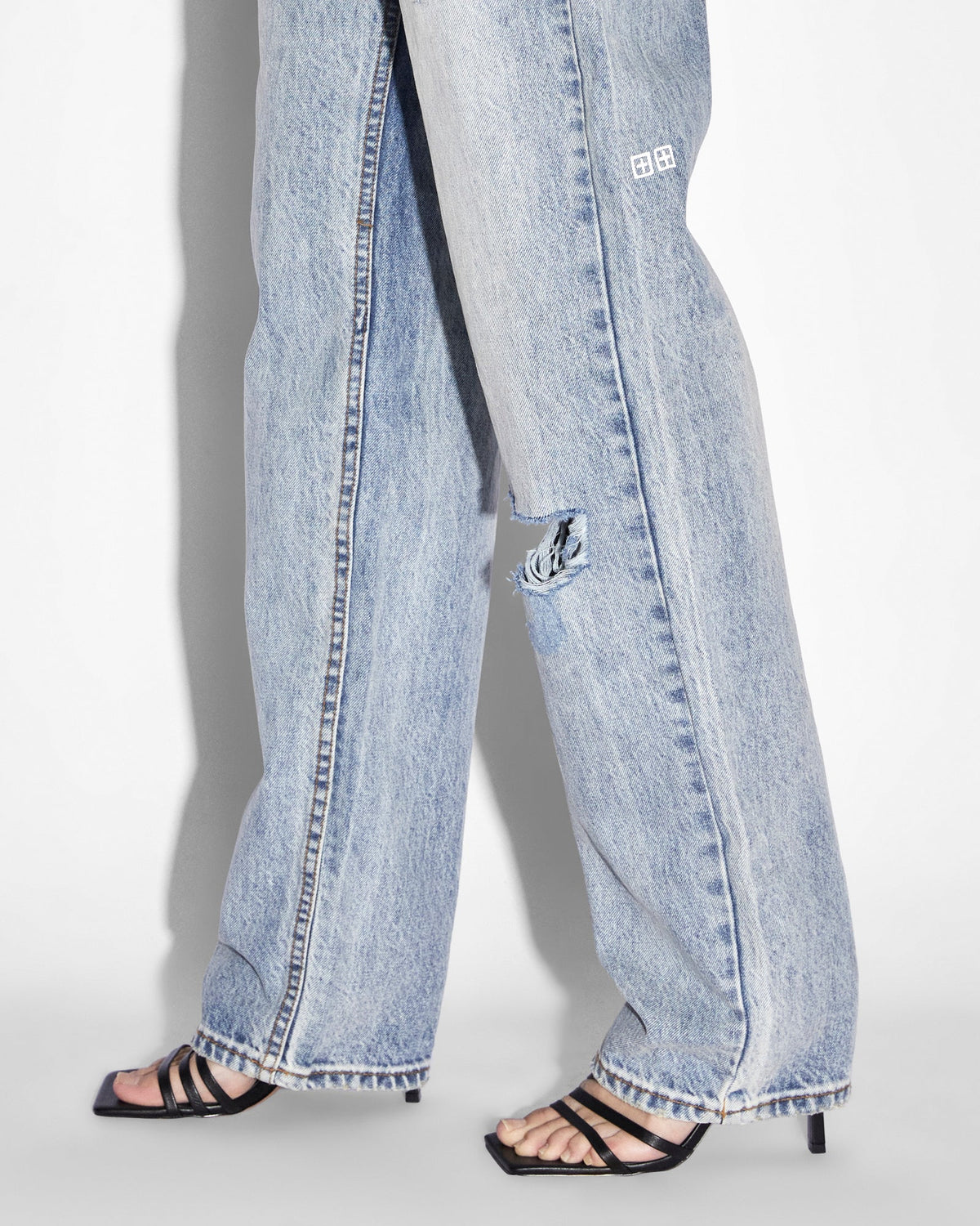 Womens Playback Skream Trashed Straight Denim Jeans - Denim