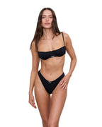 WOMENS OFF-DUTY BIKINI BLACK RIB BIKINI