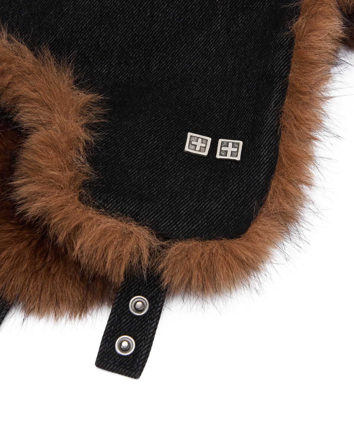 Trapper Hat Flocked Black Headwear - Black
