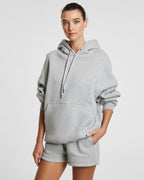 Womens 3 X 4 Oh G Hoodie Grey Marl Oversized Fleece - Grey