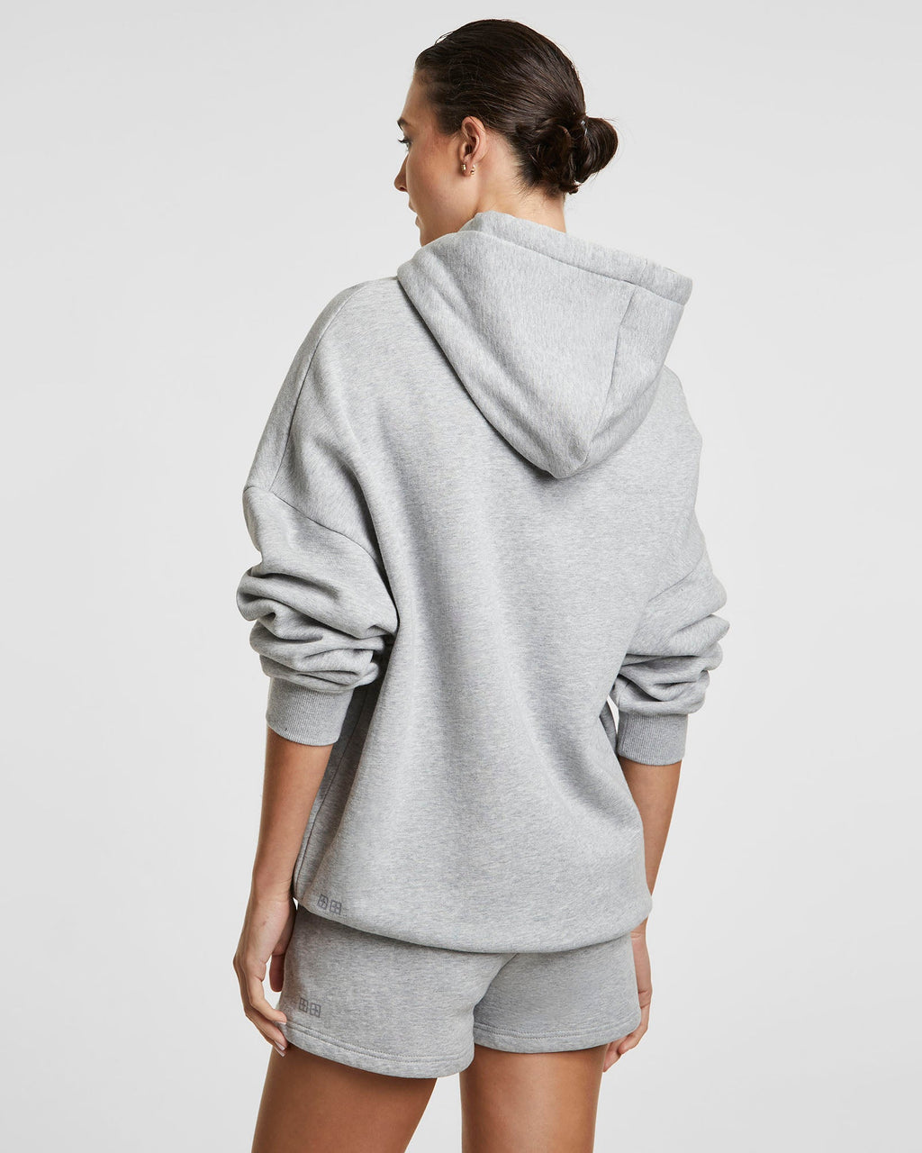 Womens 3 X 4 Oh G Hoodie Grey Marl Oversized Fleece - Grey