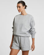 Womens 3 X 4 Klassic Crew Grey Marl Regular Fleece - Grey