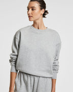 Womens 3 X 4 Klassic Crew Grey Marl Regular Fleece - Grey