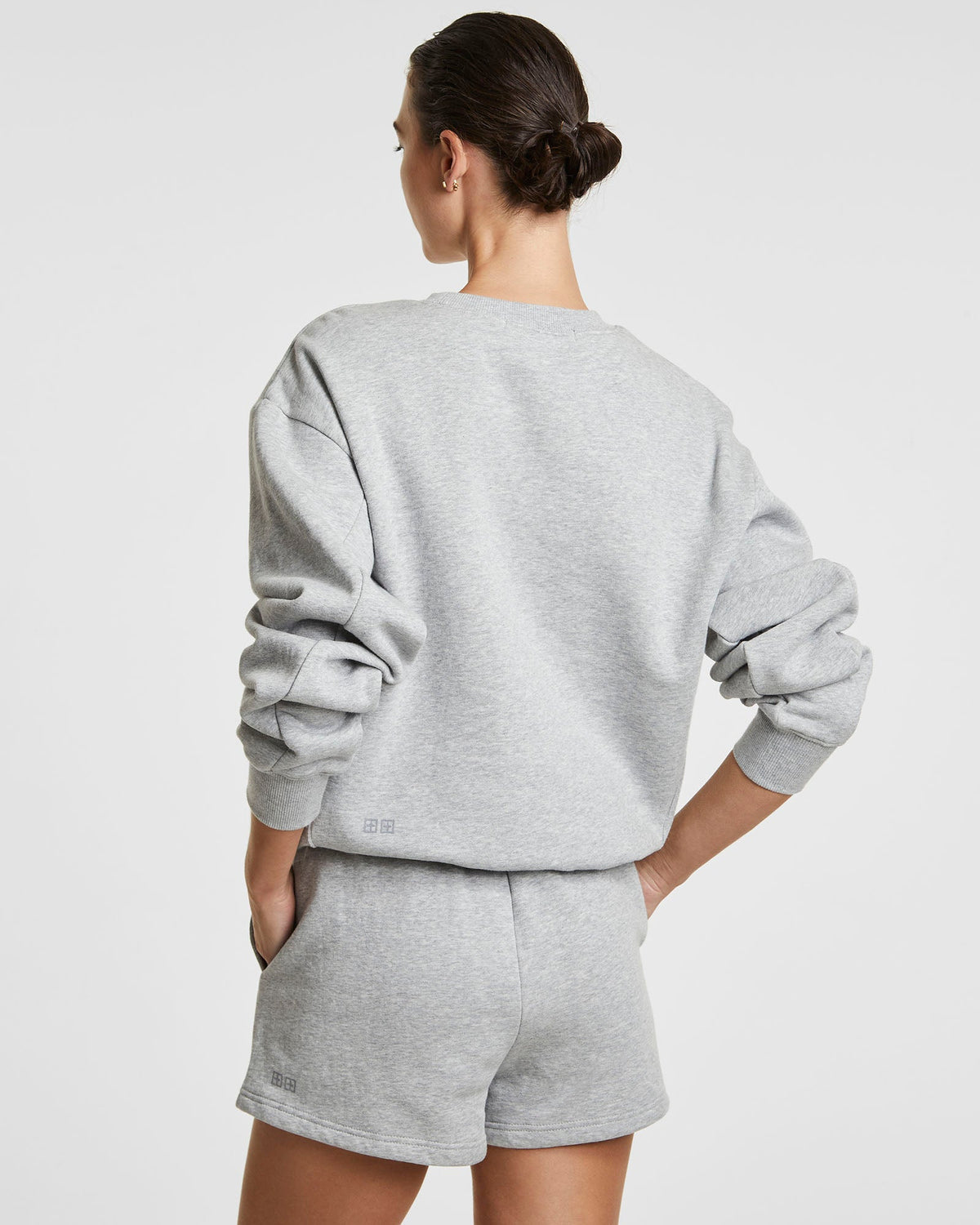 Womens 3 X 4 Klassic Crew Grey Marl Regular Fleece - Grey