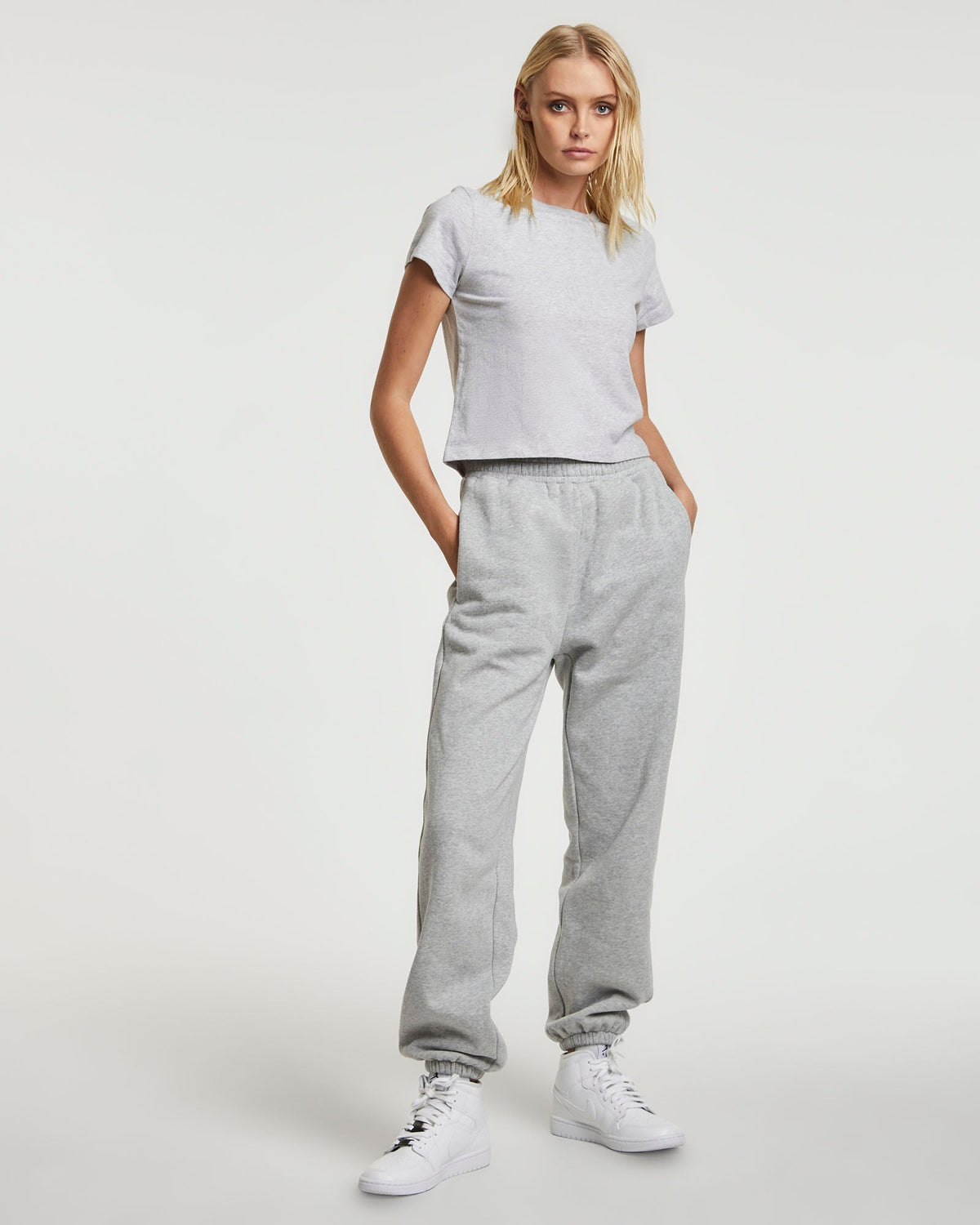 Womens 3 X 4 Trak Grey Marl Relaxed Pants - Grey