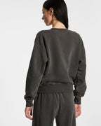 Womens 3 X 4 Klassic Crew Charcoal Regular Fleece - Grey