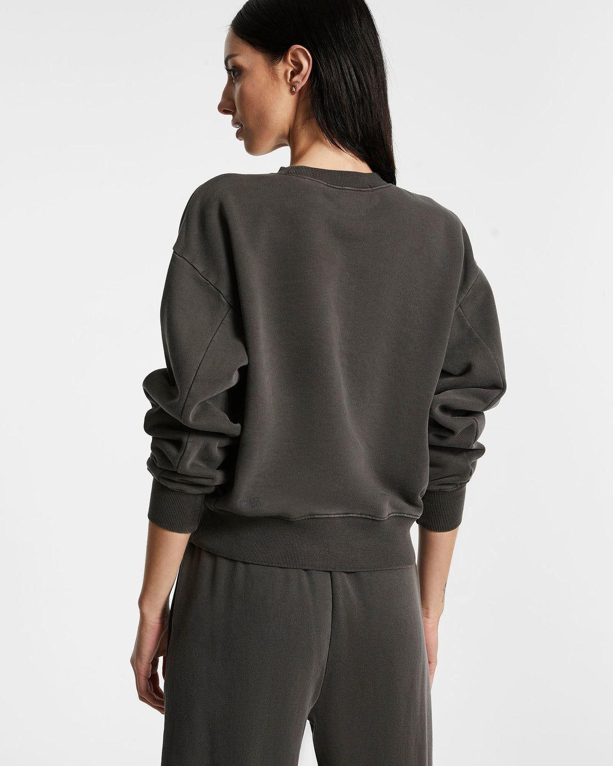 Womens 3 X 4 Klassic Crew Charcoal Regular Fleece - Grey
