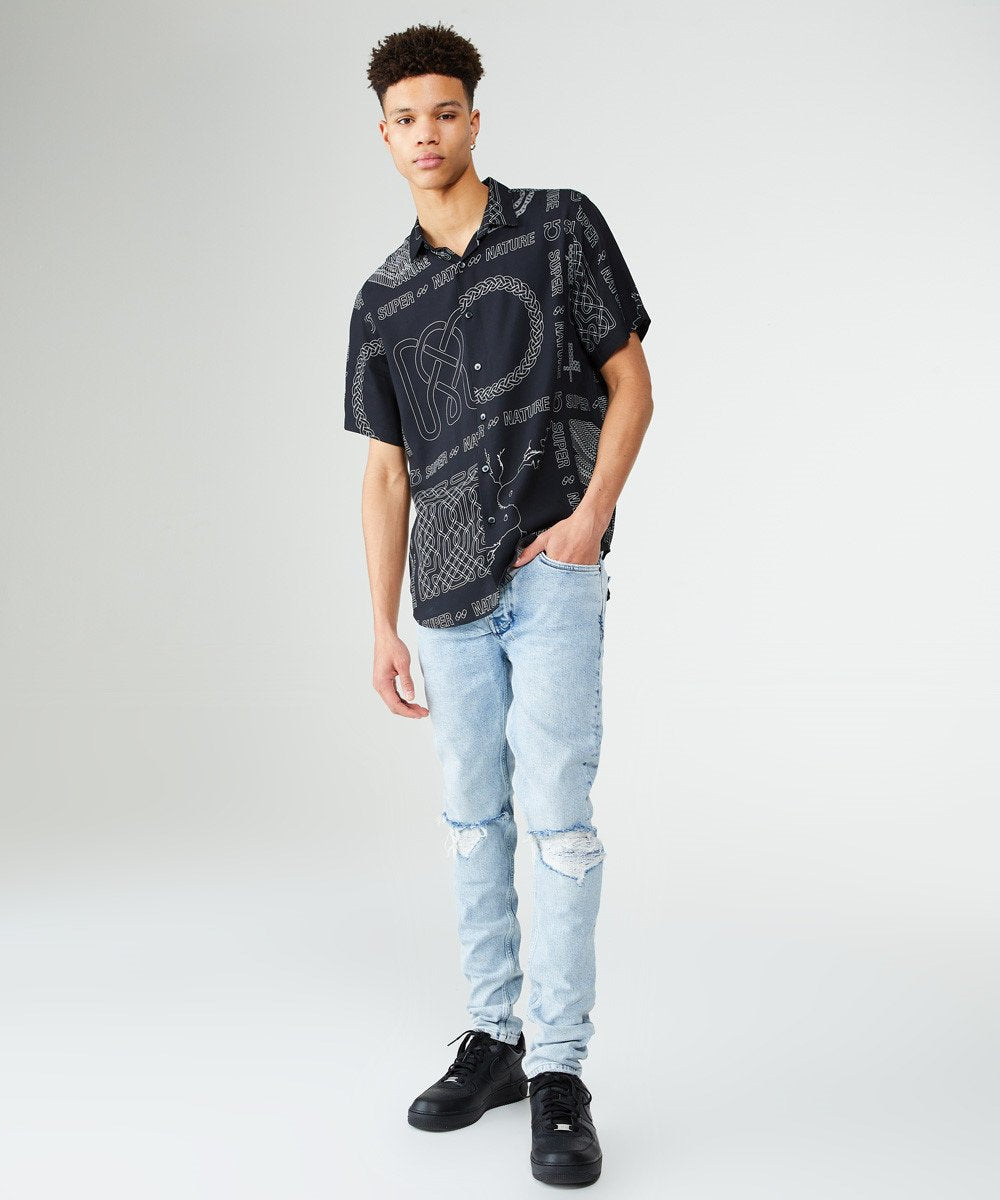 Mens Super Nature Ss Shirt Black Shirts - Black