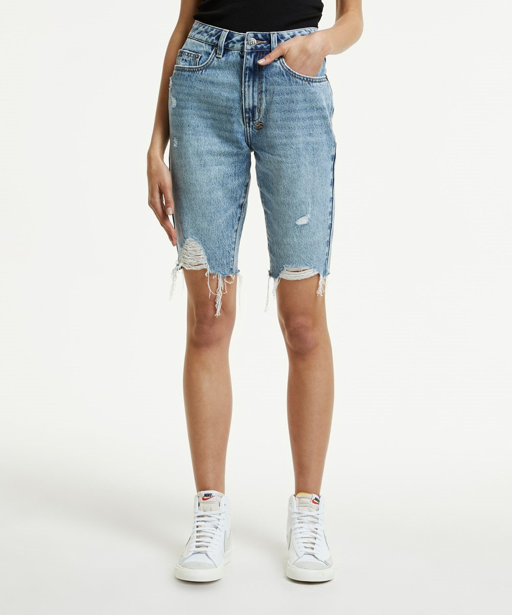 Womens App Laye Vibez Ruins Slim Walkshorts - Denim