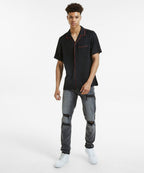 MENS DOWNTOWN SS SHIRT BLACK RED SHIRTS