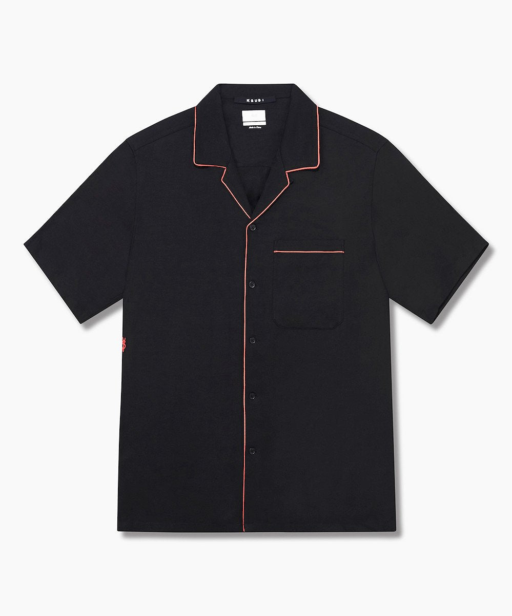 MENS DOWNTOWN SS SHIRT BLACK RED SHIRTS