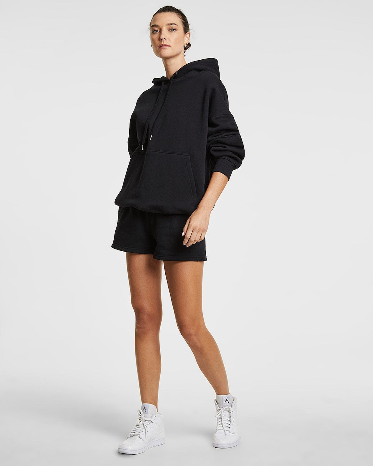 Womens 3 X 4 Oh G Hoodie Jet Black Oversized Fleece - Black