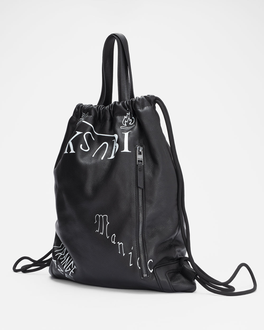 DRAWSTRING BACKPACK BLACK/WHITE