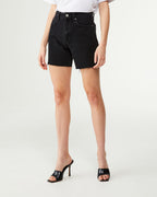 Womens Racer Short Noir Slim Walkshorts - Black