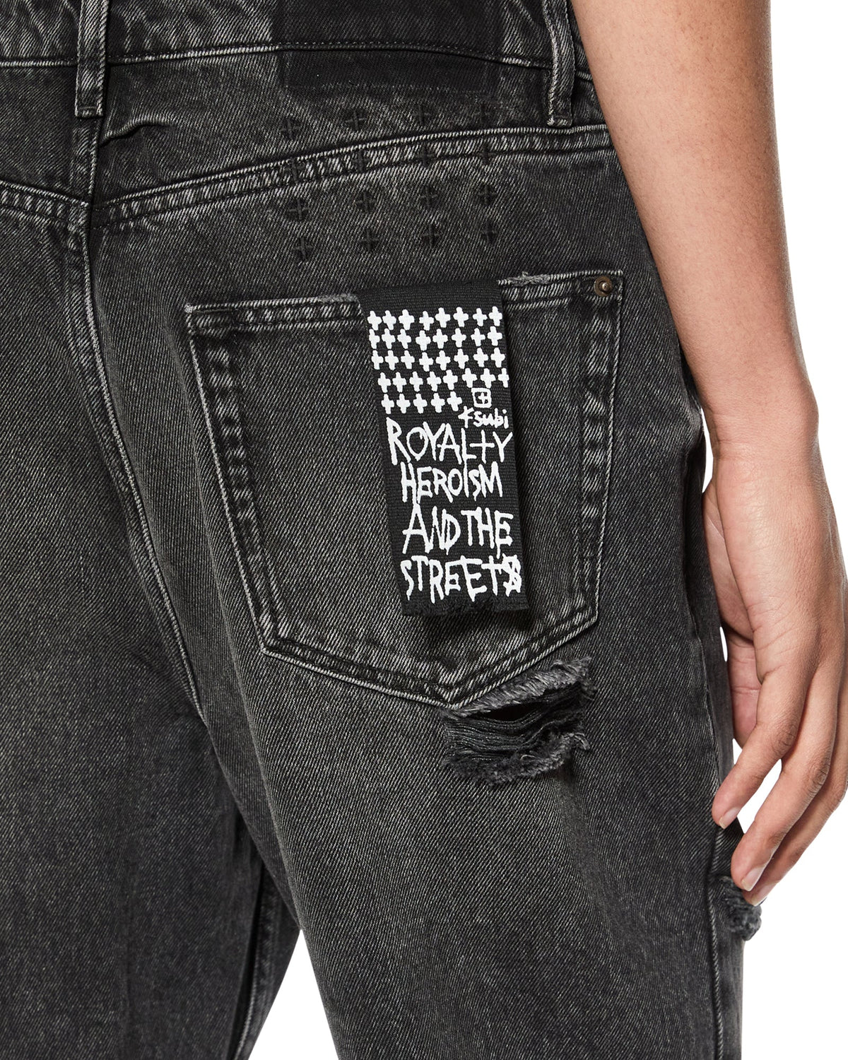 MENS ANTI K BLAKK ROKK TRASHED DENIM JEANS