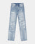 MENS  ANTI K PUNK BLUE SHRED RELAXED DENIM JEANS