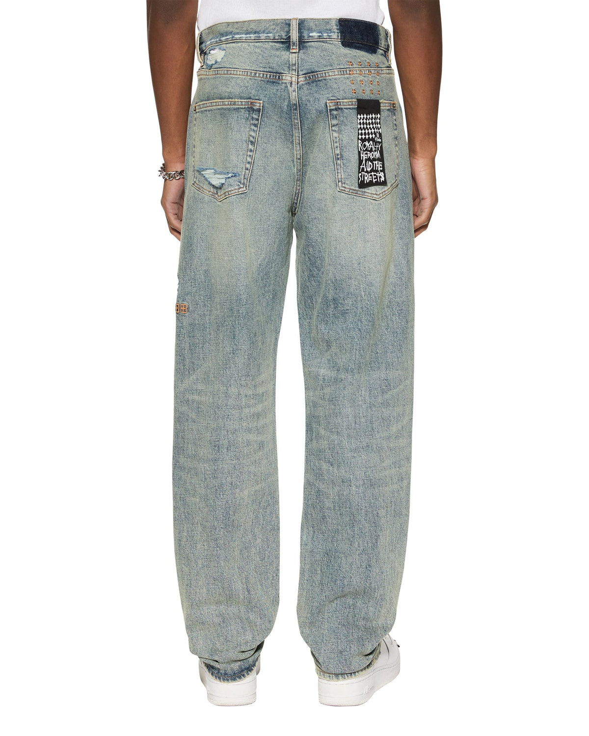 MENS ANTI K STAGE DIVE TRASHED DENIM JEANS