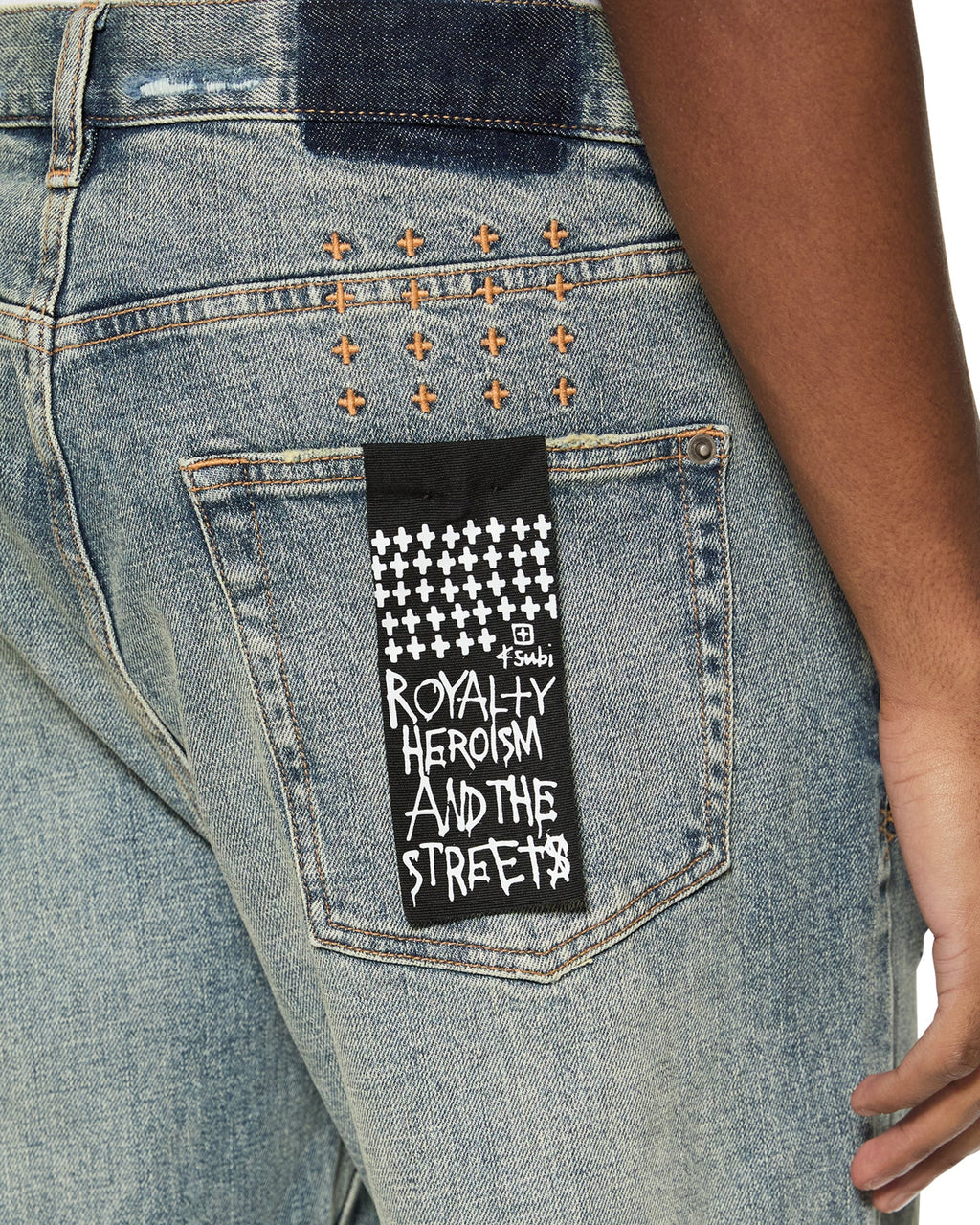 MENS ANTI K STAGE DIVE TRASHED DENIM JEANS
