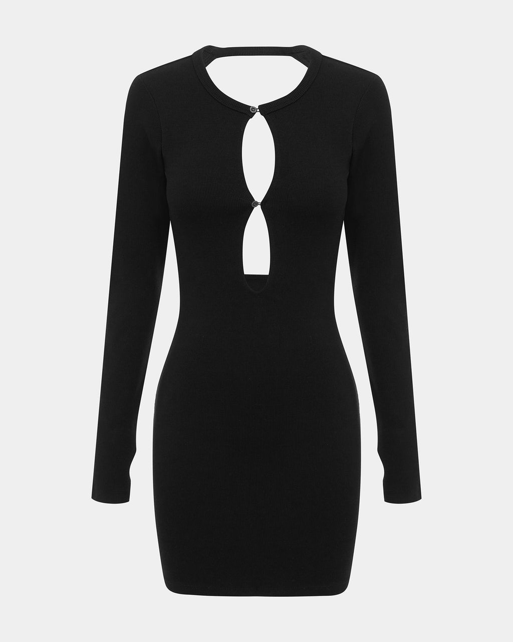WOMENS ARISE LS KEYHOLE DRESS BLACK DRESSES
