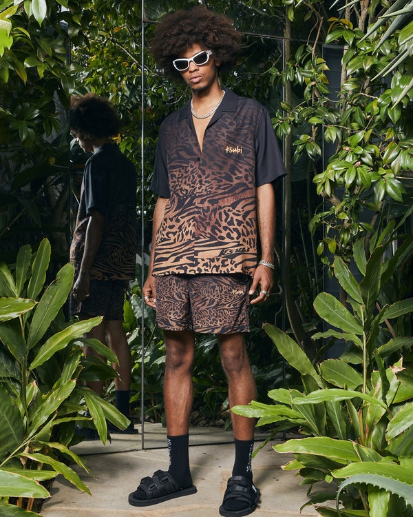 Sinners Resort Short Sleeve Mens Shirt Leopard Print Ksubi ++