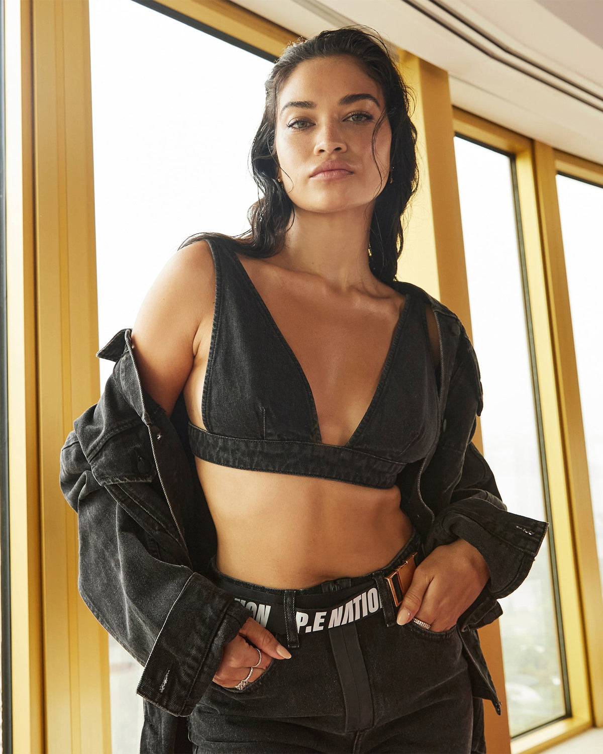 WOMENS KSUBI X P.E NATION BRA NOIR FASHION TOPS