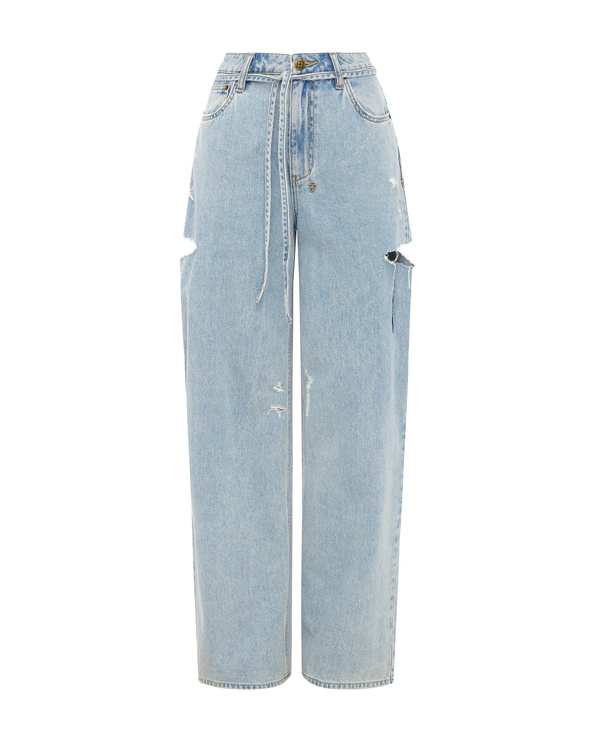 Womens Baggy Jean Rollin Kut Out Baggy Denim Jeans - Denim