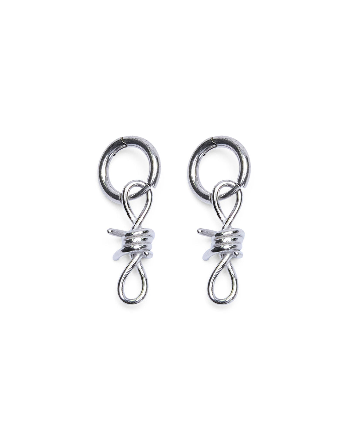 BARBED WIRE EARRINGS SILVER
