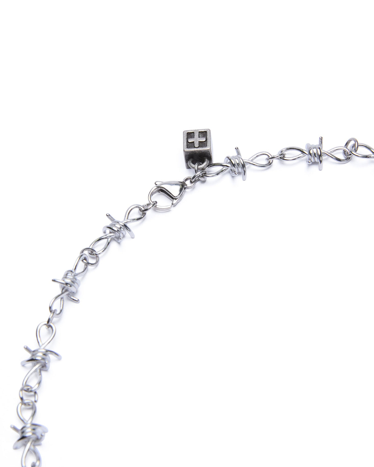 BARBED WIRE NECKLACE SILVER