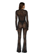 WOMENS ADELE LS BODYSUIT BLACK LACE FASHION TOPS
