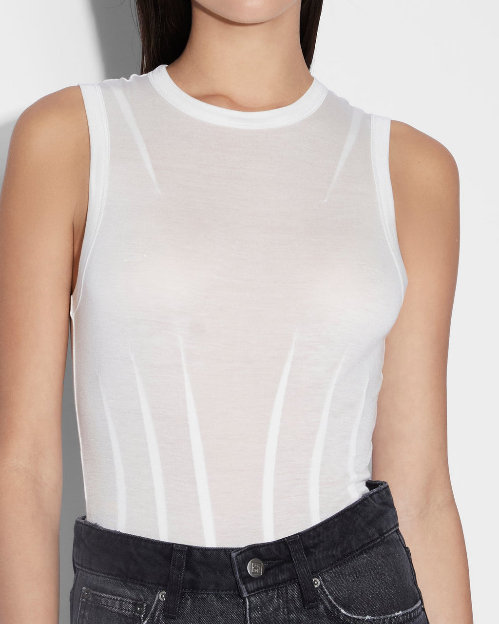 WOMENS RESTRICT CORSET BODYSUIT ECRU FASHION TOPS