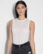 WOMENS RESTRICT CORSET BODYSUIT ECRU FASHION TOPS