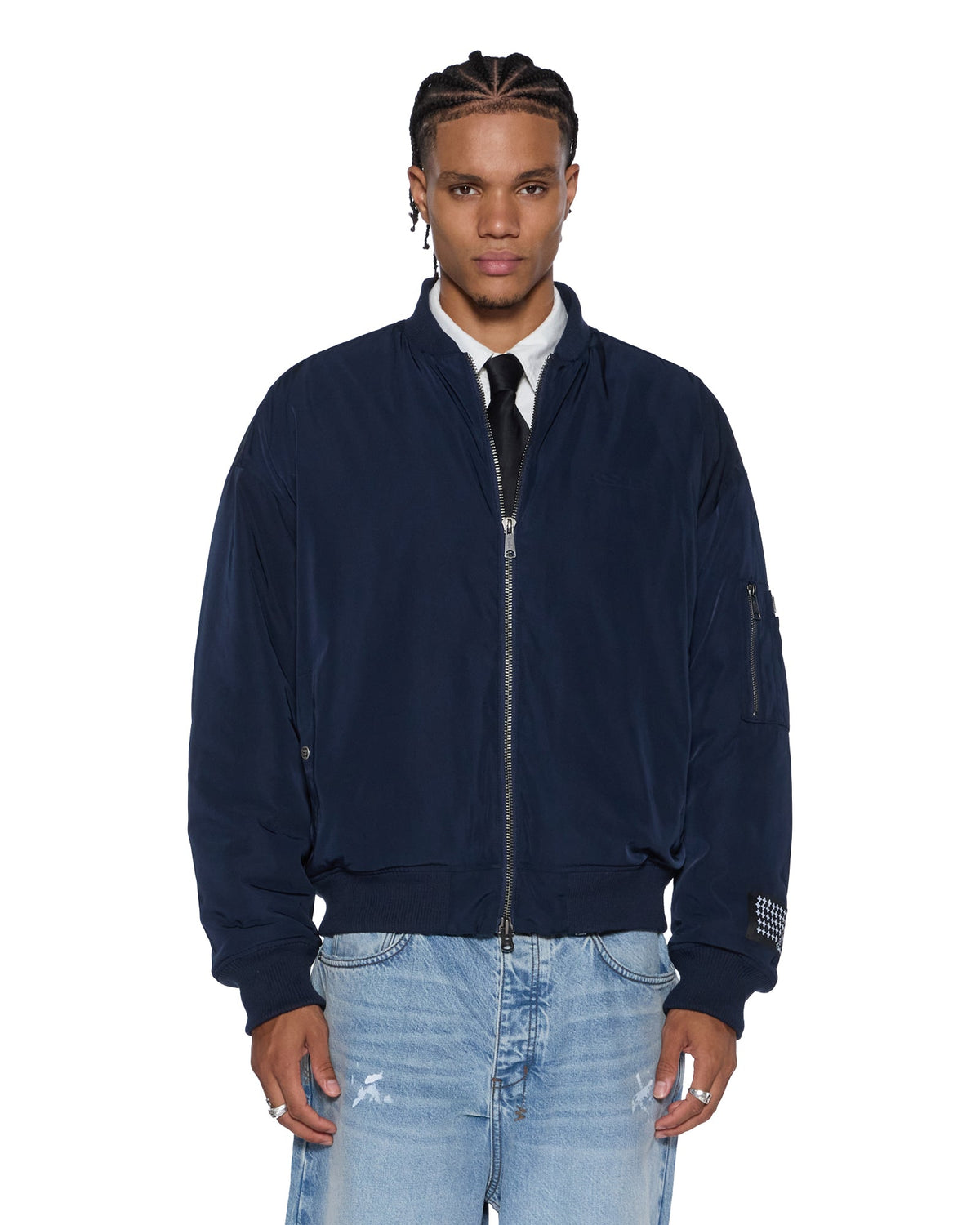 MENS INTRUDER BOMBER JACKET NAVY JACKETS
