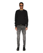 MENS CHITCH STENCIL STITCH WORN GREY DENIM JEANS