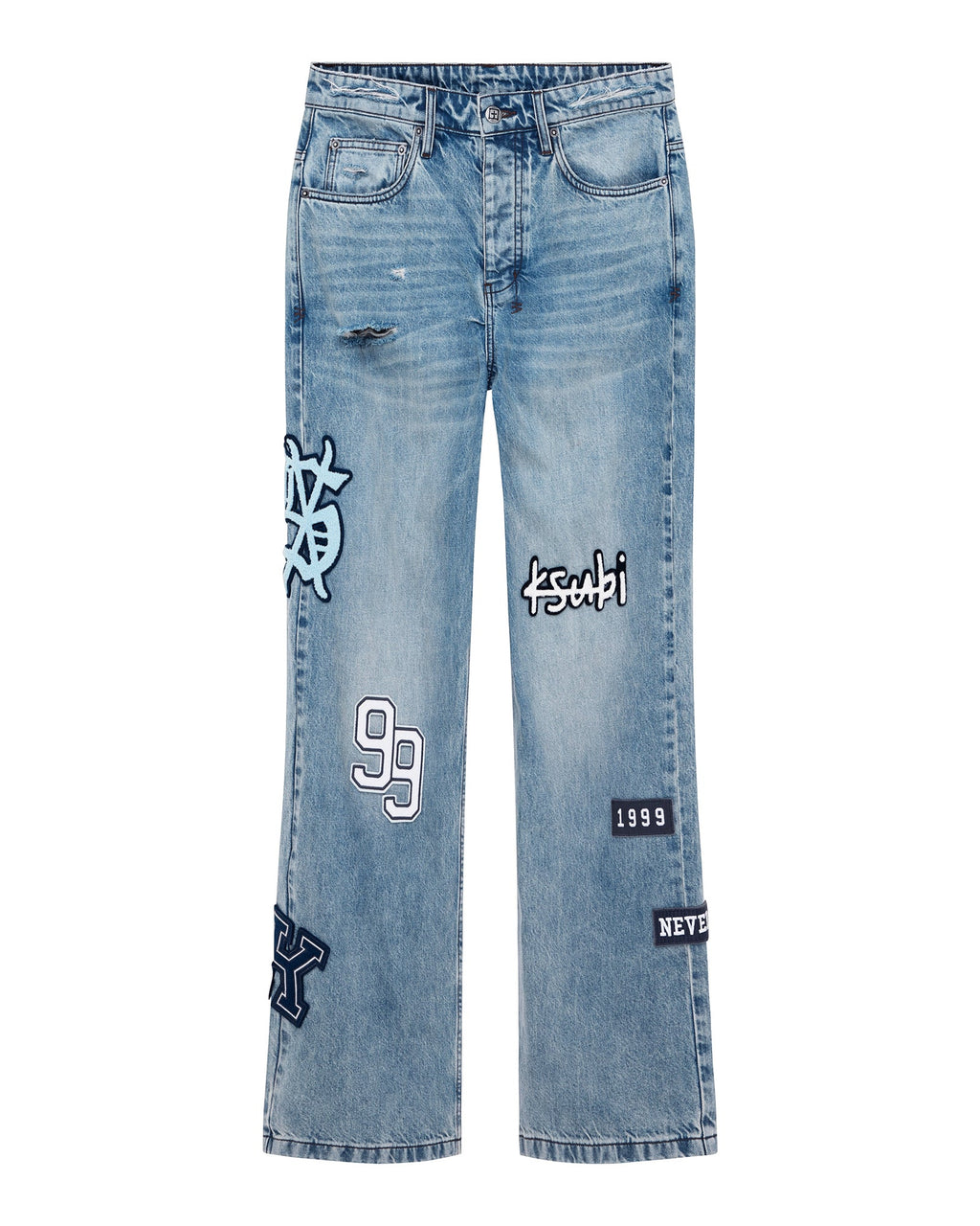 MENS BRONKO STRIKER PATCHED DENIM JEANS