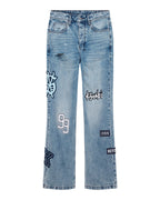 MENS BRONKO STRIKER PATCHED DENIM JEANS
