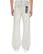 Mens Bronko White Snow Bootcut Denim Jeans - White
