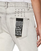 Mens Bronko White Snow Bootcut Denim Jeans - White