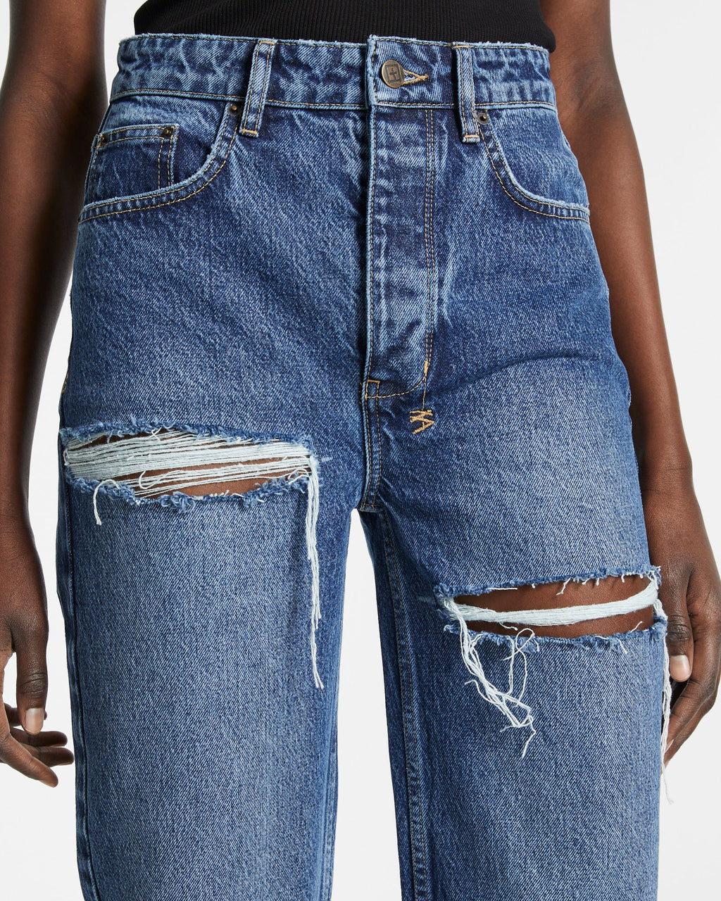 WOMENS BROOKLYN JEAN STELLA SLASHED DENIM JEANS