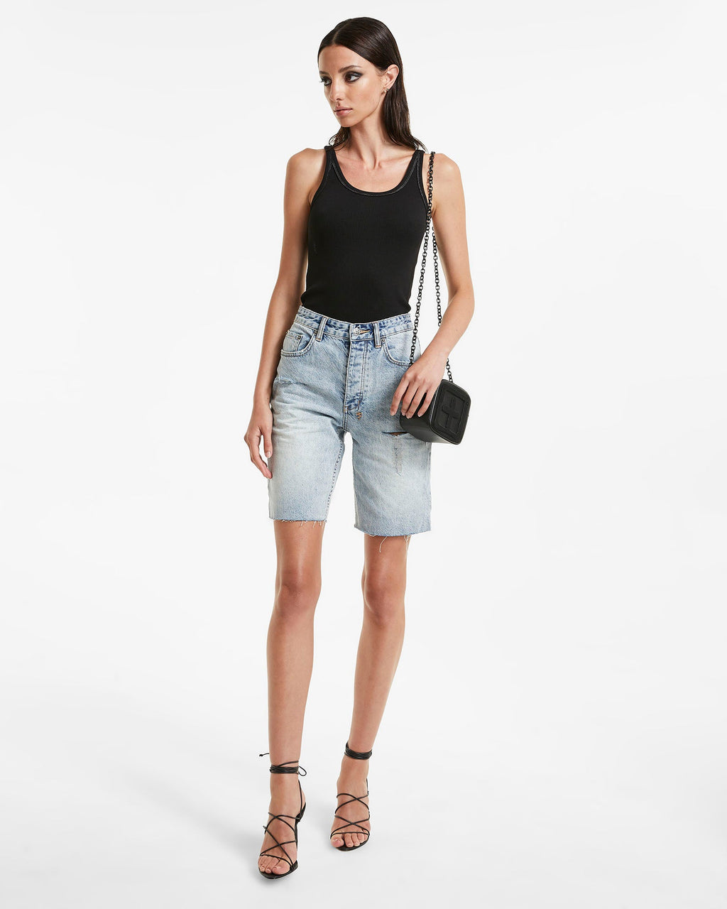 Womens Brooklyn Short Skream Trashed Relaxed Walkshorts - Denim