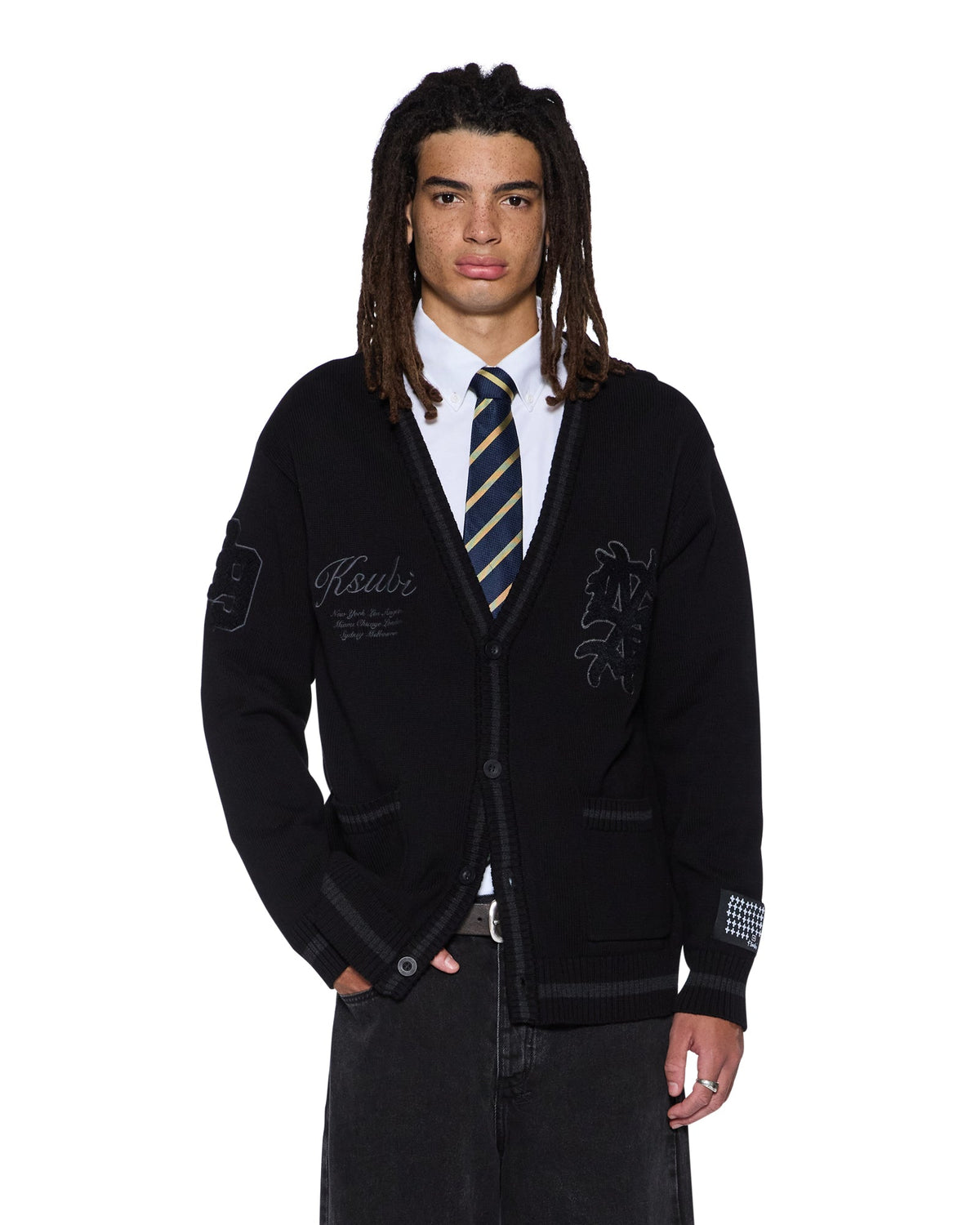 MENS PLAYOFF CARDIGAN BLACK KNITWEAR