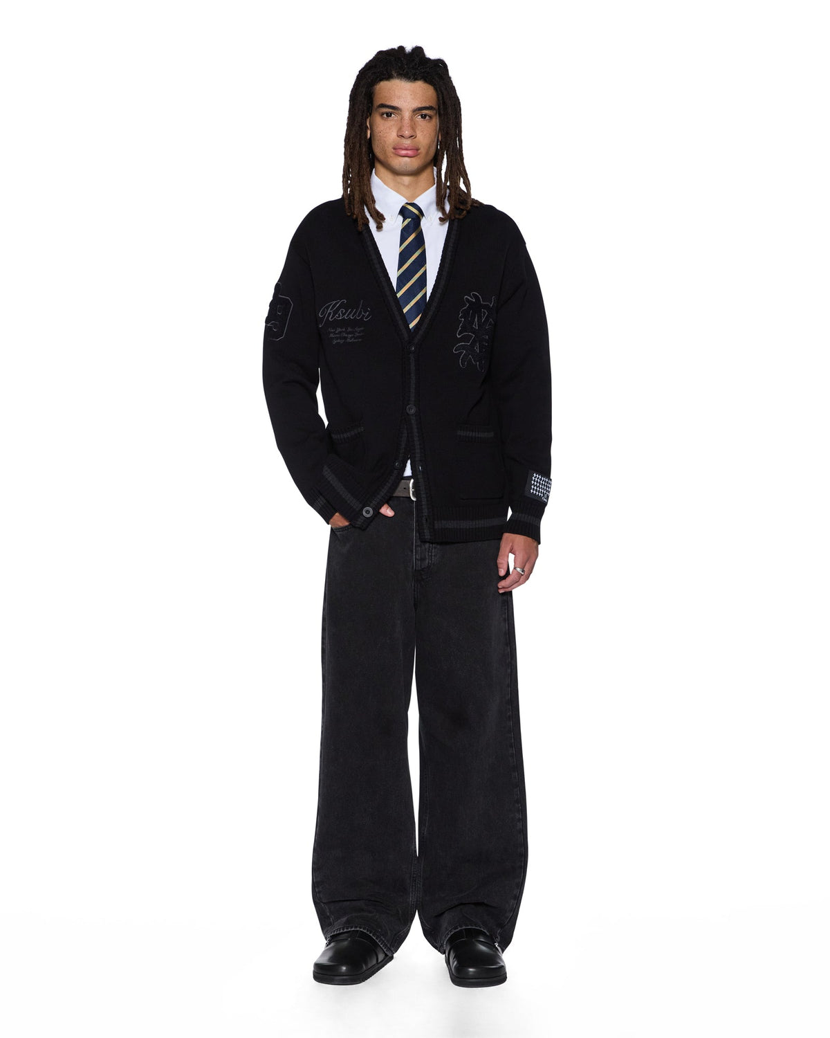 MENS PLAYOFF CARDIGAN BLACK KNITWEAR