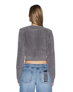 Womens Fable Cardi Fluffy Cream Regular Knitwear - Grey