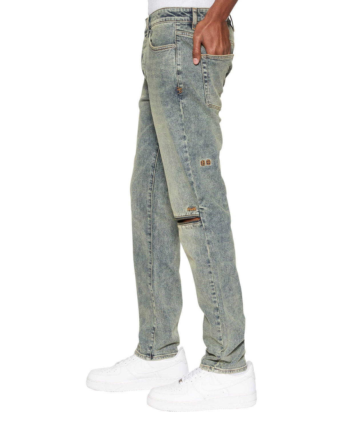 Mens Chitch Stage Dive Caged Slim Denim Jeans - Denim