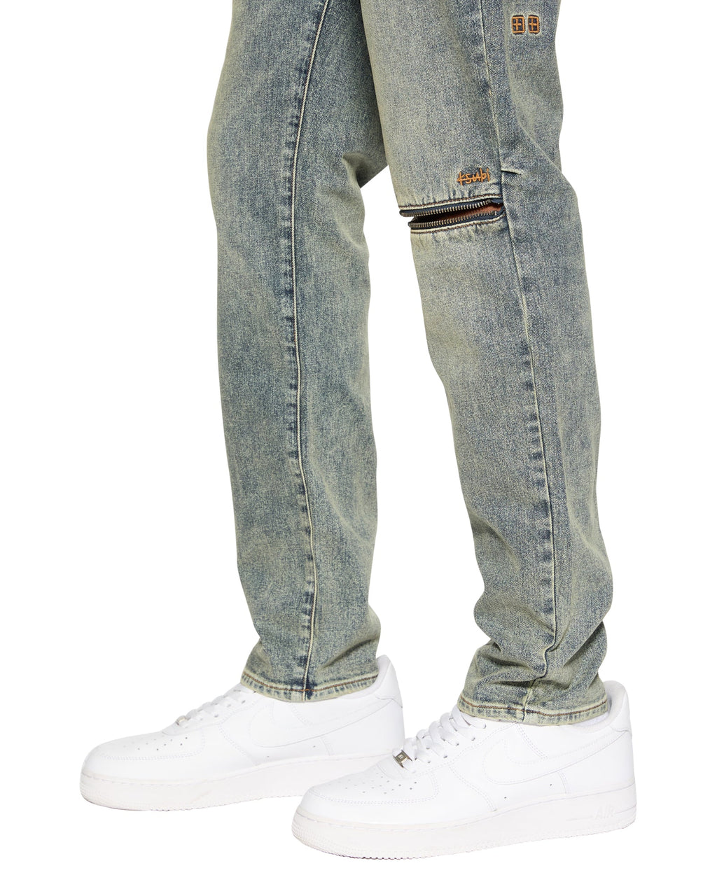 Mens Chitch Stage Dive Caged Slim Denim Jeans - Denim