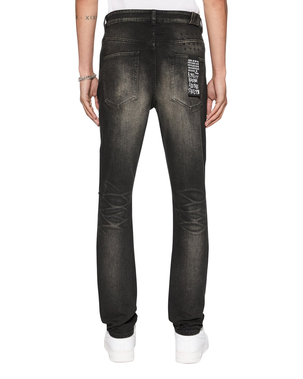 Mens Chitch Tarr Studded Slim Denim Jeans - Black