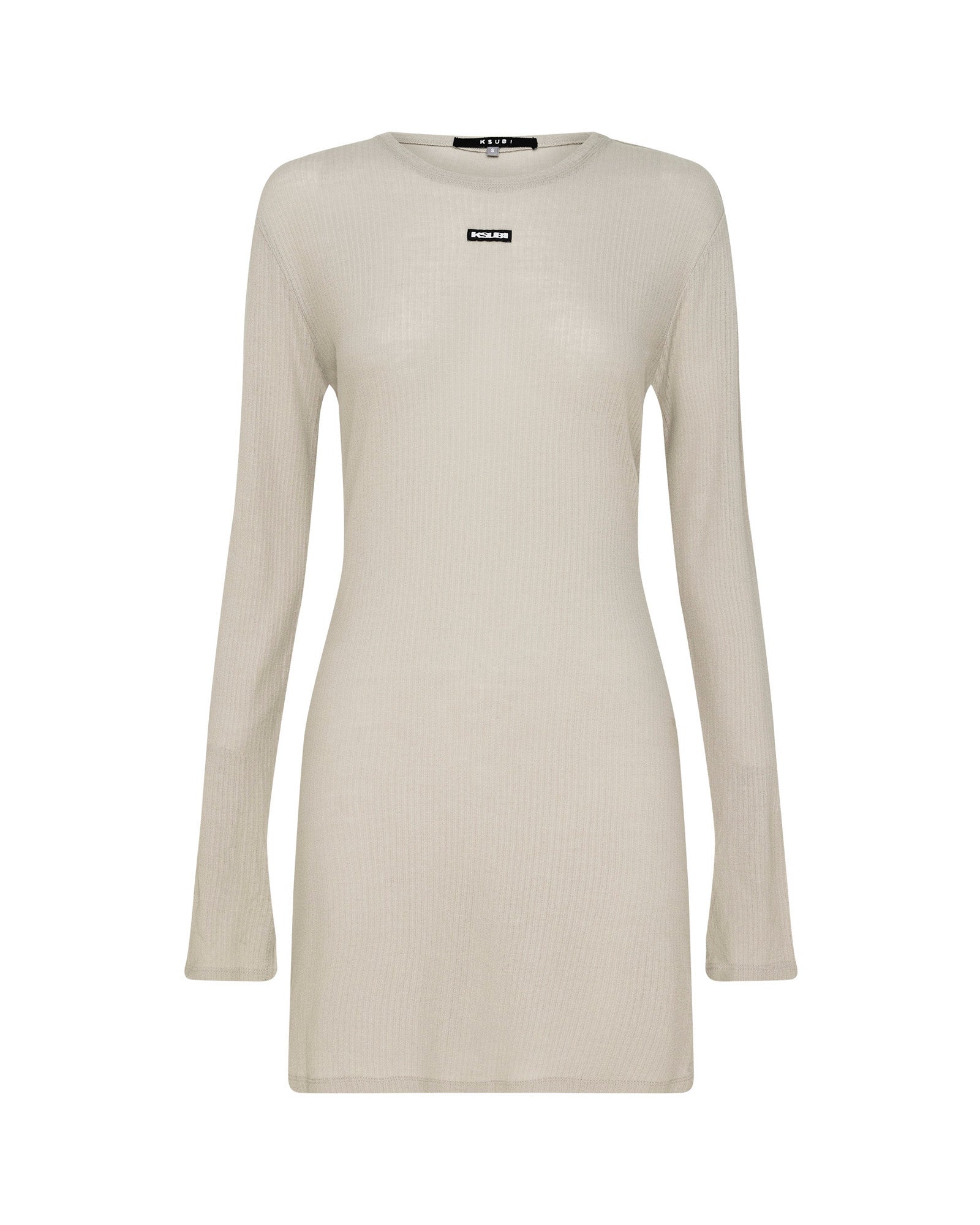 Womens Crawford Ls Mini Dress Taupe Dresses | Ksubi ++ Womens Crawford Ls Mini Dress Taupe Dresses | Ksubi ++
