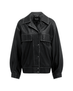 Womens Creed Jacket Aged Black Oversized Jackets - Black