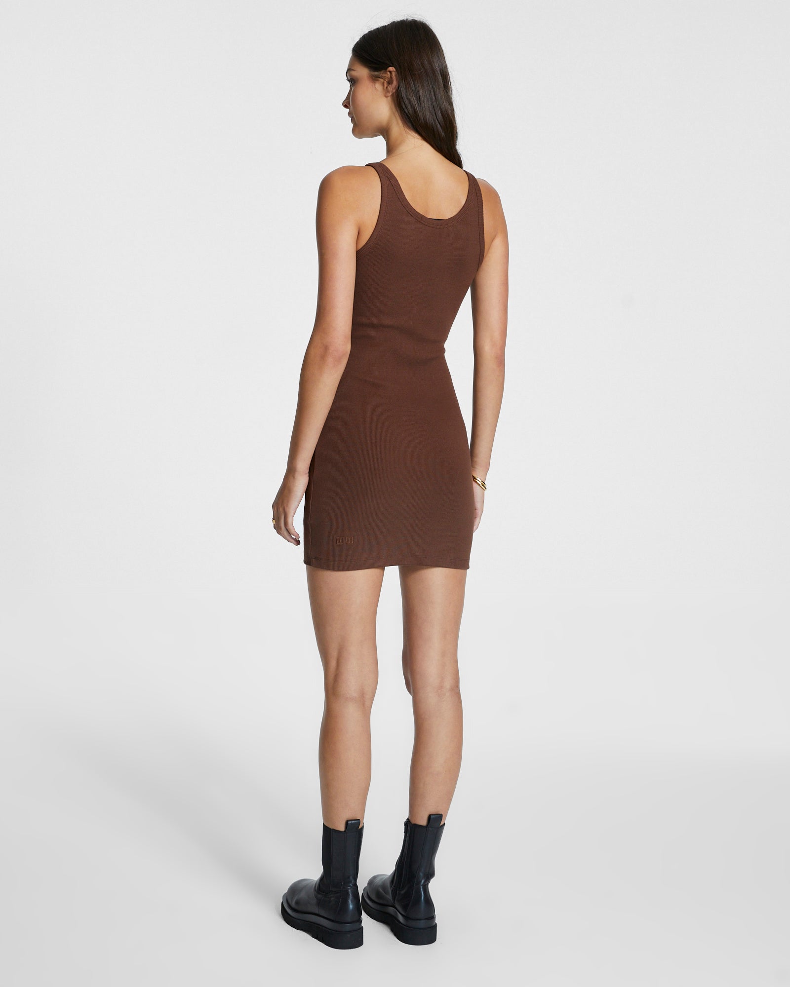 WOMENS  ARISE TANK DRESS CHOCOLATE FITTED DRESSES