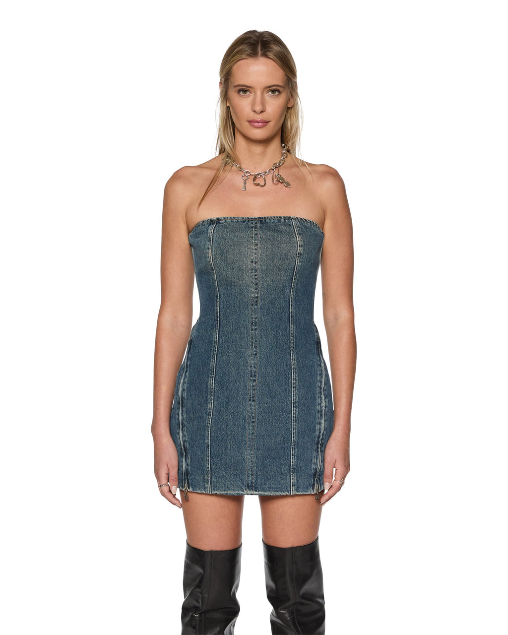 Womens Avenue Dress Sandstorm Fitted Dresses - Denim