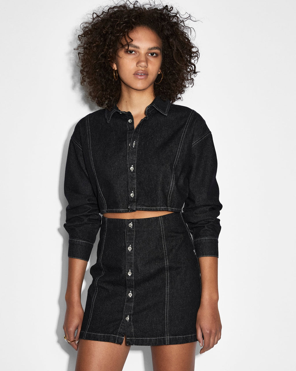 WOMENS CUTOUT SHIRT DRESS MIDNIGHT DRESSES